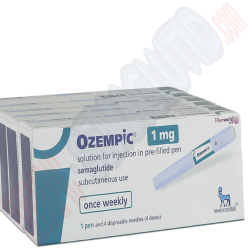 Fünf Packungen Ozempic bestellen, wobei jedes Packung, das zu günstigen Preisen mit schnellem Versand erhältlich ist, 1 Pen und 4 Einwegnadeln enthält. Auf der Verpackung steht, dass es sich um eine 1-mg-Injektionslösung in einem vorgefüllten Pen handelt, die einmal wöchentlich verabreicht werden soll. Der Hersteller ist Novo Nordisk.